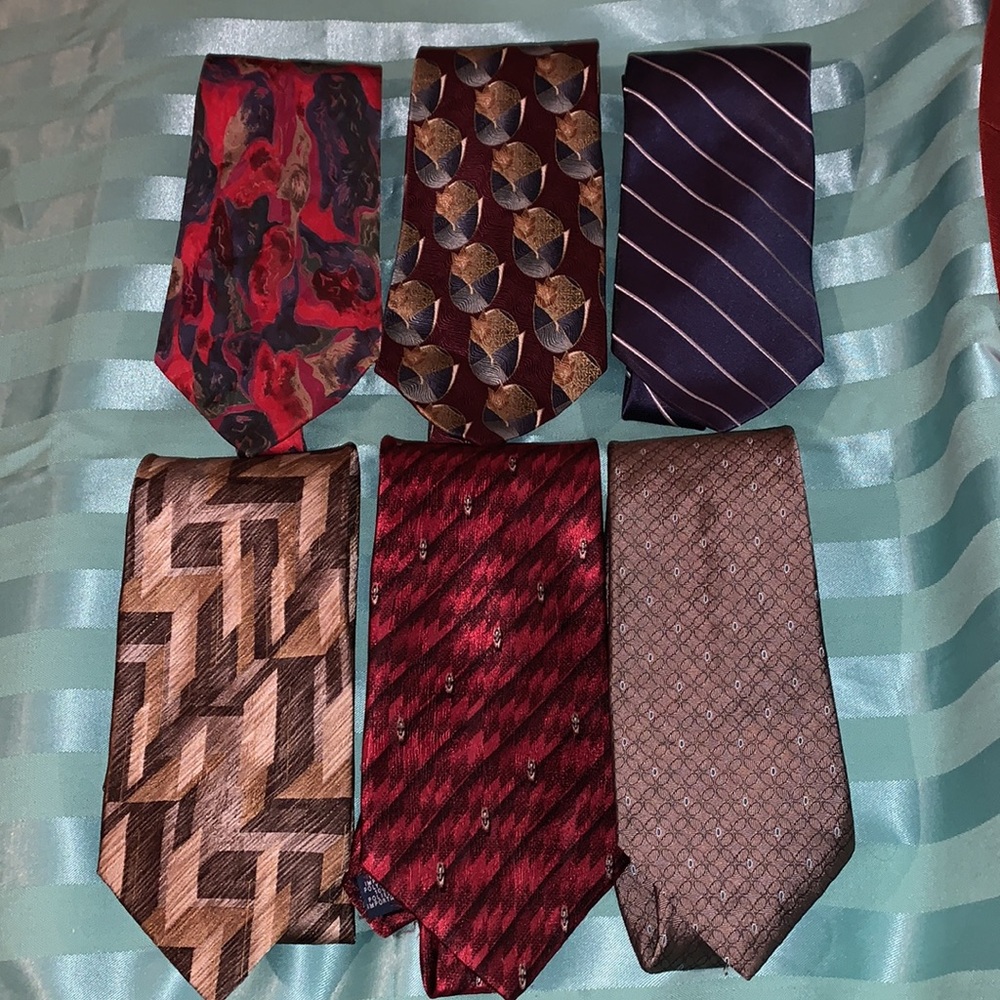 Designer Ties -6- Oscar,Don Loper,City London,Pierre, Oleg Cassini,Puritan